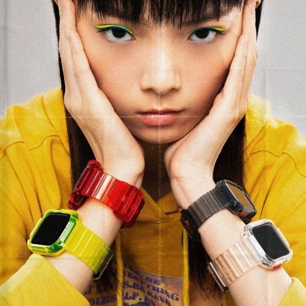 „Skinarma Band+Dėklas Saido 2in1 Apple Watch 45/44mm“ geltonas neoninis