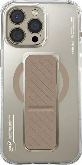 Skinarma dėklas Axon Apple iPhone 16 Pro Max 6.9" magnetinis įkrovimo stovas su laikiklio rankena, šampano spalvos