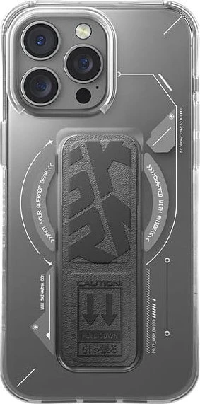 Skinarma dėklas Helio Apple iPhone 16 Pro 6.3″ Magnetic Charging + Grip Stand titanium