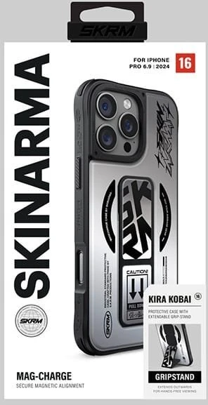 Skinarma dėklas Kira Kobai Apple iPhone 16 Pro Max 6.9″ Magnetic Charging Grip Stand chrome