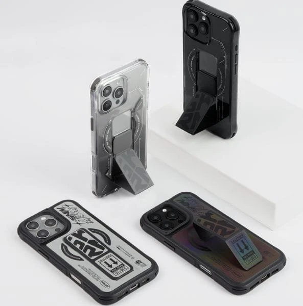 Skinarma dėklas Kira Kobai Apple iPhone 16 Pro Max 6.9″ Magnetic Charging Grip Stand chrome