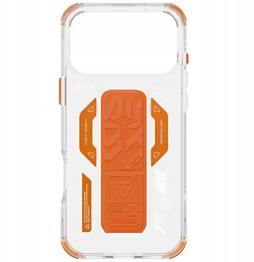 Skinarma Helio dėklas skirtas Apple iPhone 17 Pro Max Magnetic Charging + Grip Stand Oranžinis
