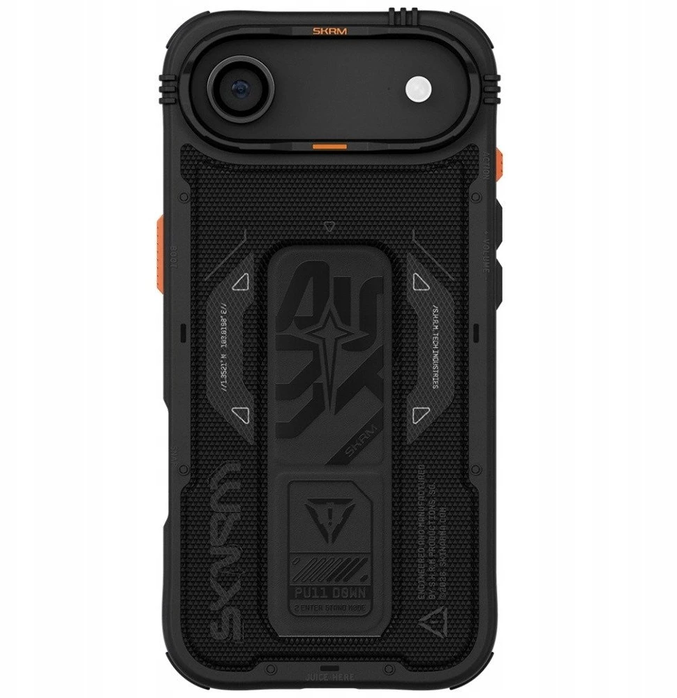 Skinarma Phantom dėklas skirtas Apple iPhone Air Magnetic Charging + Grip Stand juodos spalvos