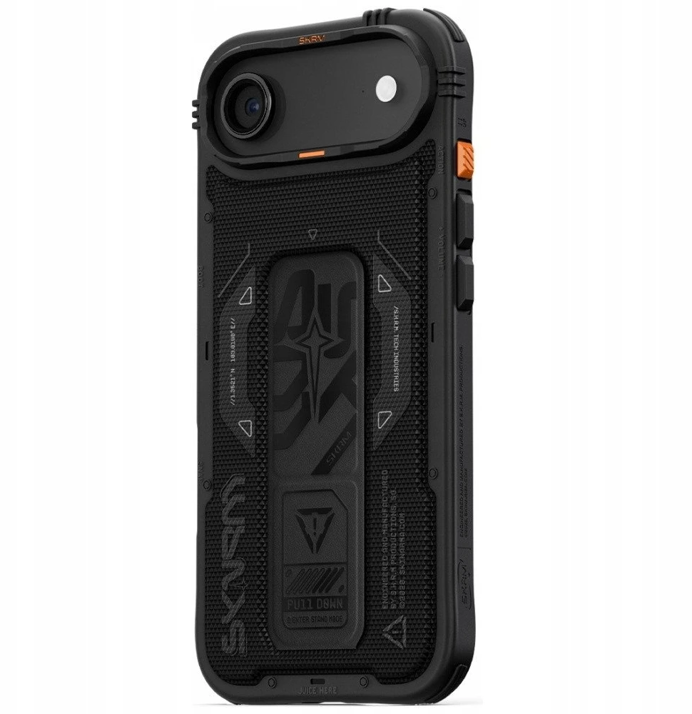 Skinarma Phantom dėklas skirtas Apple iPhone Air Magnetic Charging + Grip Stand juodos spalvos