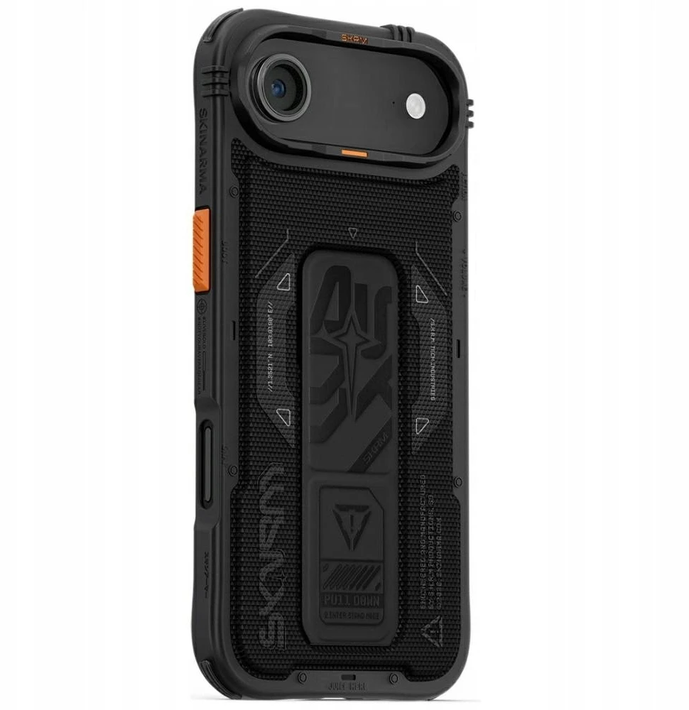 Skinarma Phantom dėklas skirtas Apple iPhone Air Magnetic Charging + Grip Stand juodos spalvos