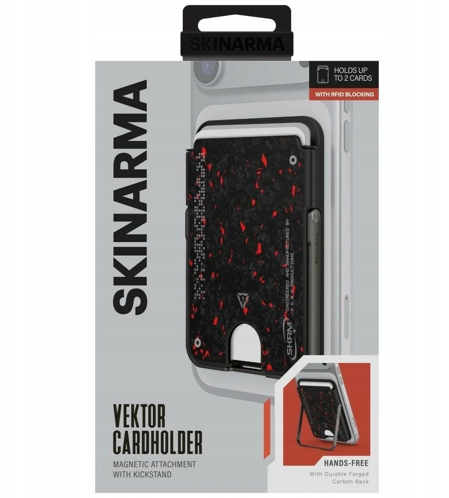 Dėklas Portfel Skinarma Vektor Magnetic Smart Kick-Stand juoda