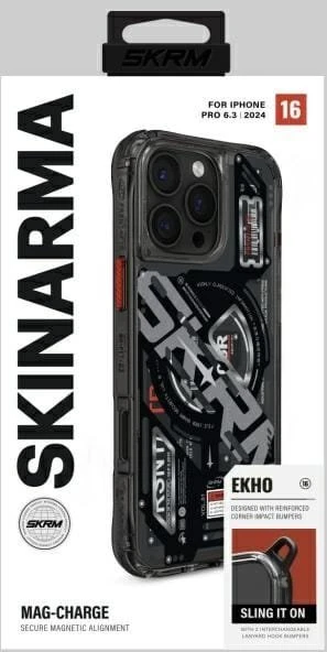 Skinarma dėklas Ekho Apple iPhone 16 Pro 6.3″ Magnetic Charging juodos spalvos