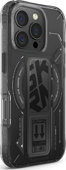 Skinarma dėklas Helio iPhone 16 Pro Max 6.9″ su magnetiniu įkrovimu ir laikikliu-stovu, juodos spalvos