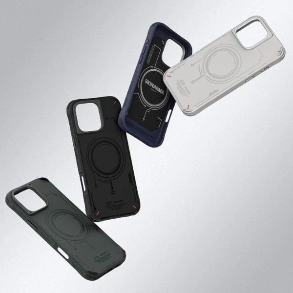 Skinarma dėklas Mecha Apple iPhone 16 Pro Max 6.9″ Magnetic Charging light pilkos spalvos
