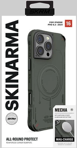 Skinarma dėklas Mecha Apple iPhone 16 Pro 6.3″ Magnetic Charging olive