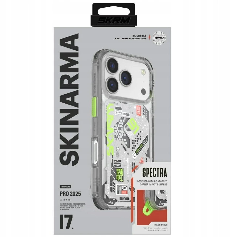 Skinarma Spectra dėklas skirtas Apple iPhone 17 Pro Magnetic Charging skaidrus
