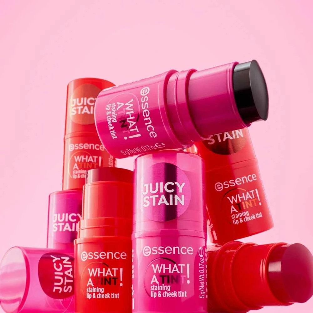 „Essence What a Tint!“ lūpų ir skruostų balzamas 2 viename, 10 aviečių atspalvių, 5 ml