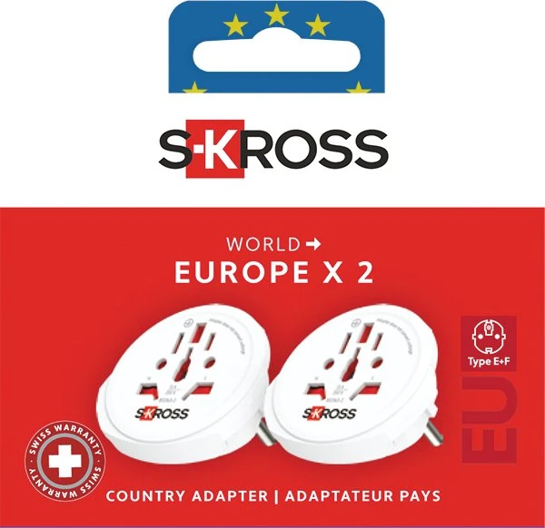 SKROSS adapteris iš pasaulio į Europą, dviejų dalių rinkinys