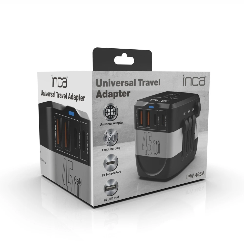 Carruzzo Inca IPW-45SA maitinimo kištukų adapteris Universalus Juoda