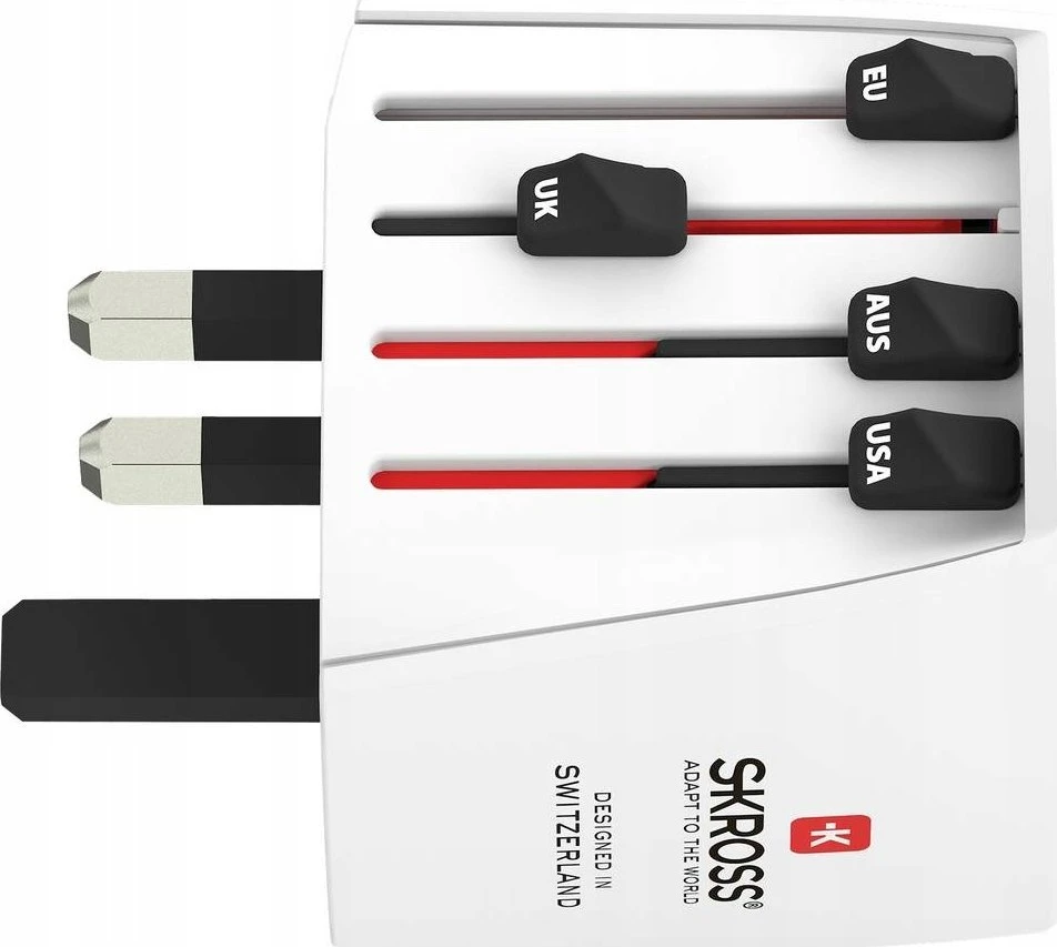 Kelioninis tinklo adapteris 230V 2.5A MUV micro kištukai AU/CN/UK/US/IT - lizdas EU (be įžeminimo) SKROSS