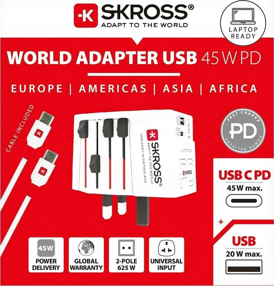 Skross MUV USB adapteris su USB-C laidu