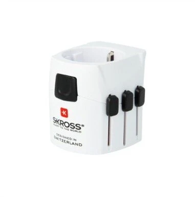 Skross PRO Light kelionių adapteris – universalus – baltas – 2 ir 3 kontaktų įrenginiams