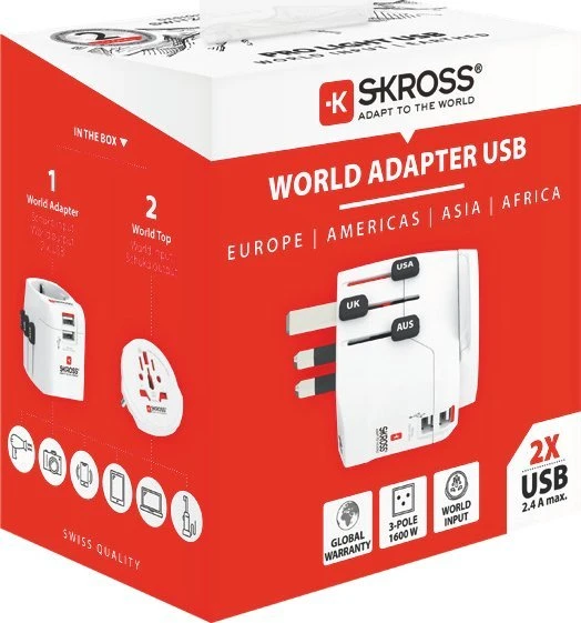 Skross Pro Light USB pasaulis (2xA)