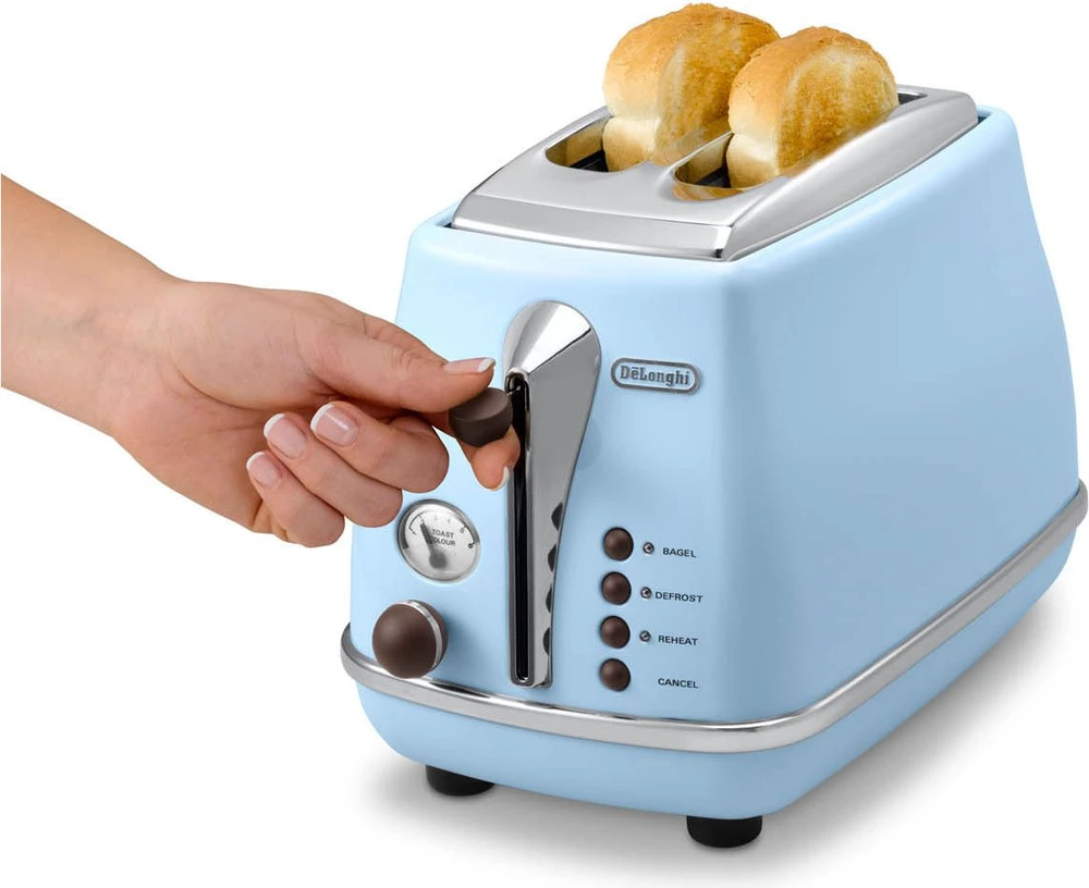 Skrudintuvas Toaster DeLonghi Icona Vintage CTOV 2103.AZ (900W, mėlynas color)