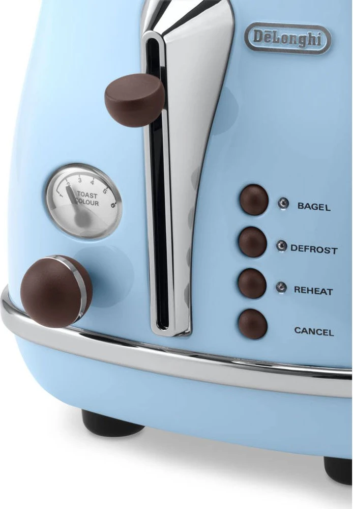 Skrudintuvas Toaster DeLonghi Icona Vintage CTOV 2103.AZ (900W, mėlynas color)