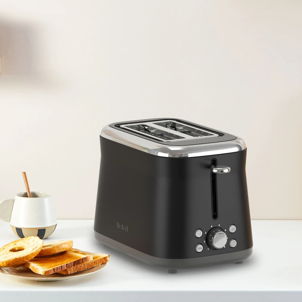 Skrudintuvas TEFAL Toaster | TT7208E0 Collection Retro | Power 850 W | Number of slots 2 | Housing material Nerūdijantis plienas | Juodas