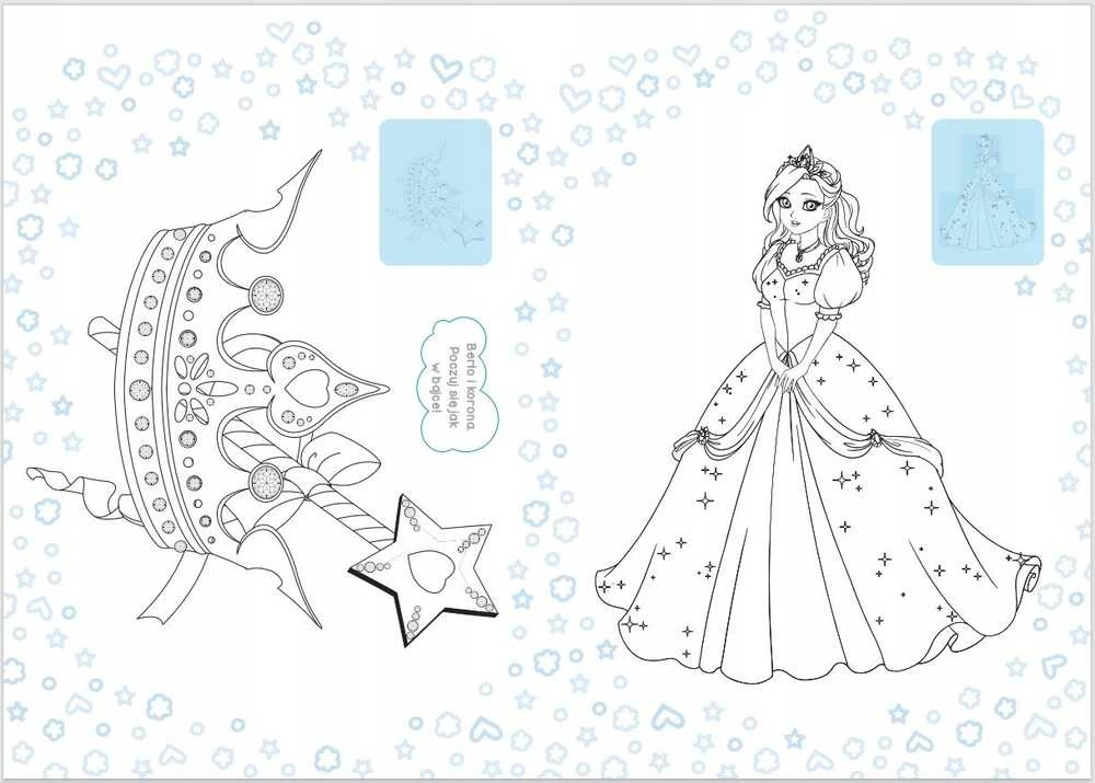 A4 spalvinimo puslapis Blizgučių magija. Princesės. Zuzanna STICKERS SKRZAT 075779