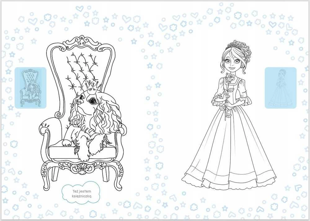 A4 spalvinimo puslapis Blizgučių magija. Princesės. Zuzanna STICKERS SKRZAT 075779