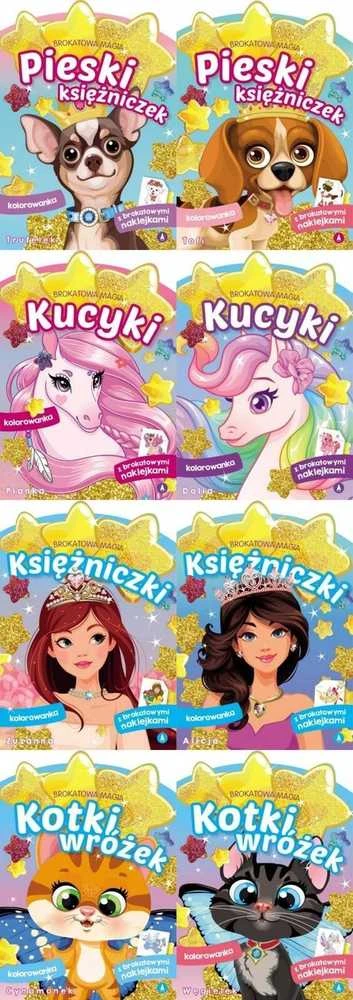A4 spalvinimo puslapis Blizgučių magija. Poniai. Dalia STICKERS SKRZAT 075748