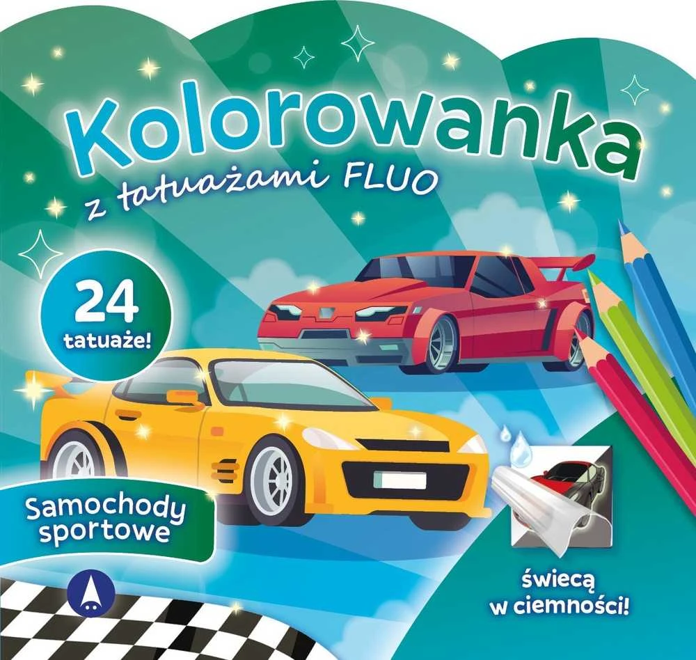 Skrzat Wydawnictwo Kolorow.su tattoo.FLUO Sportiniai automobiliai 77612