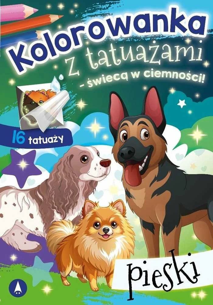 Skrzat Wydawnictwo Kolorow.su tatuiruotė.Švyti tamsoje! Pieski 79746
