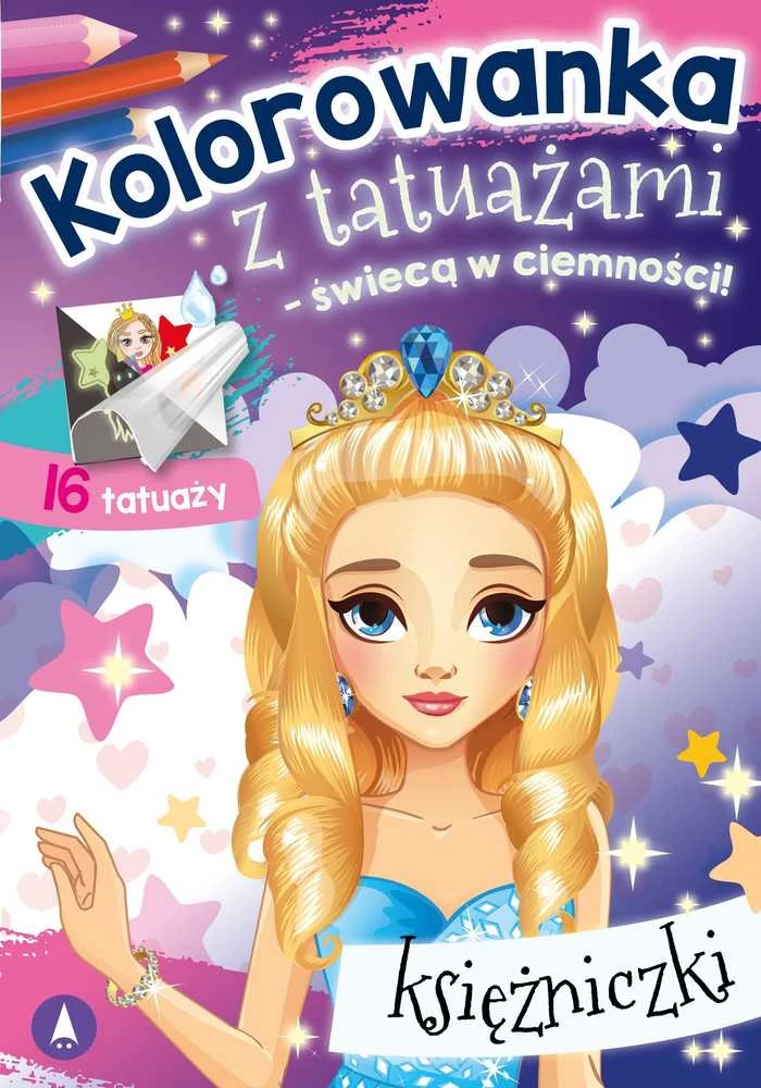 Skrzat Wydawnictwo Kolorow.su tatuiruotė. Švyti tamsoje! Princesė 7608