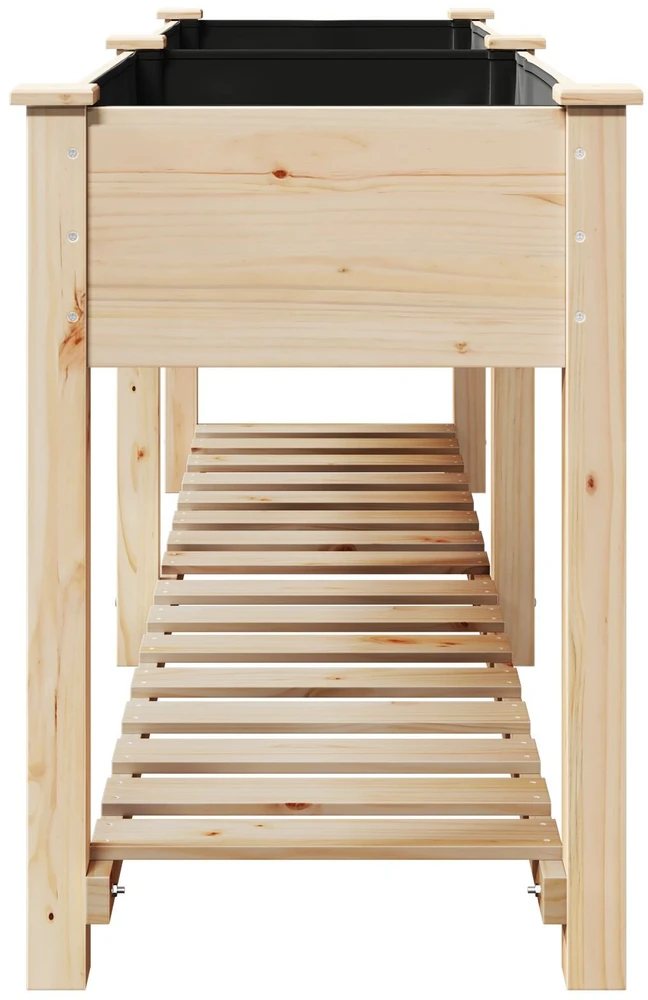 Sodo vazonas Smėlio 203 x 53 x 76,5 cm Kietasis pušinis medis