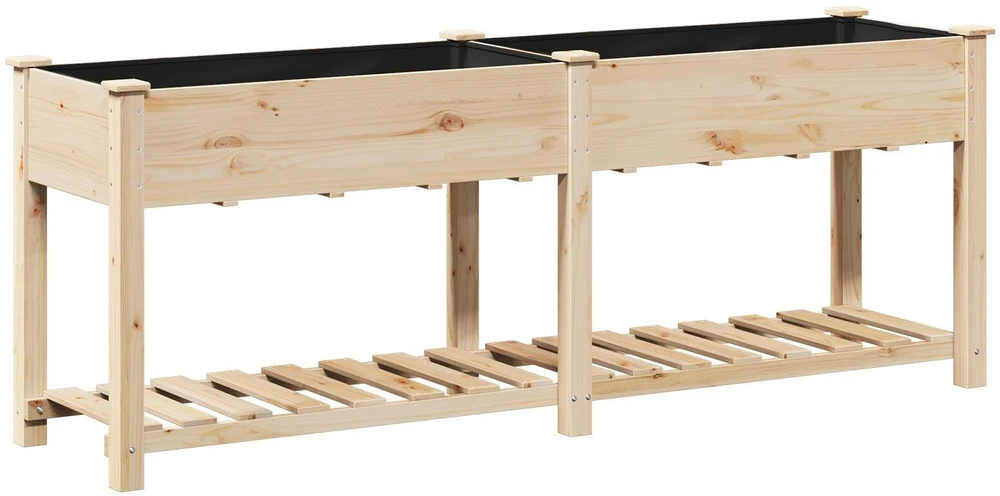 Sodo vazonas Smėlio 203 x 53 x 76,5 cm Kietasis pušinis medis