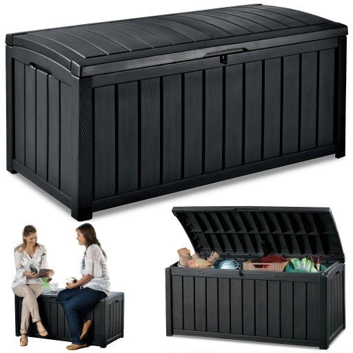 Keter Garden storage box / bench Glenwood Storage Box 390 L - pilkas