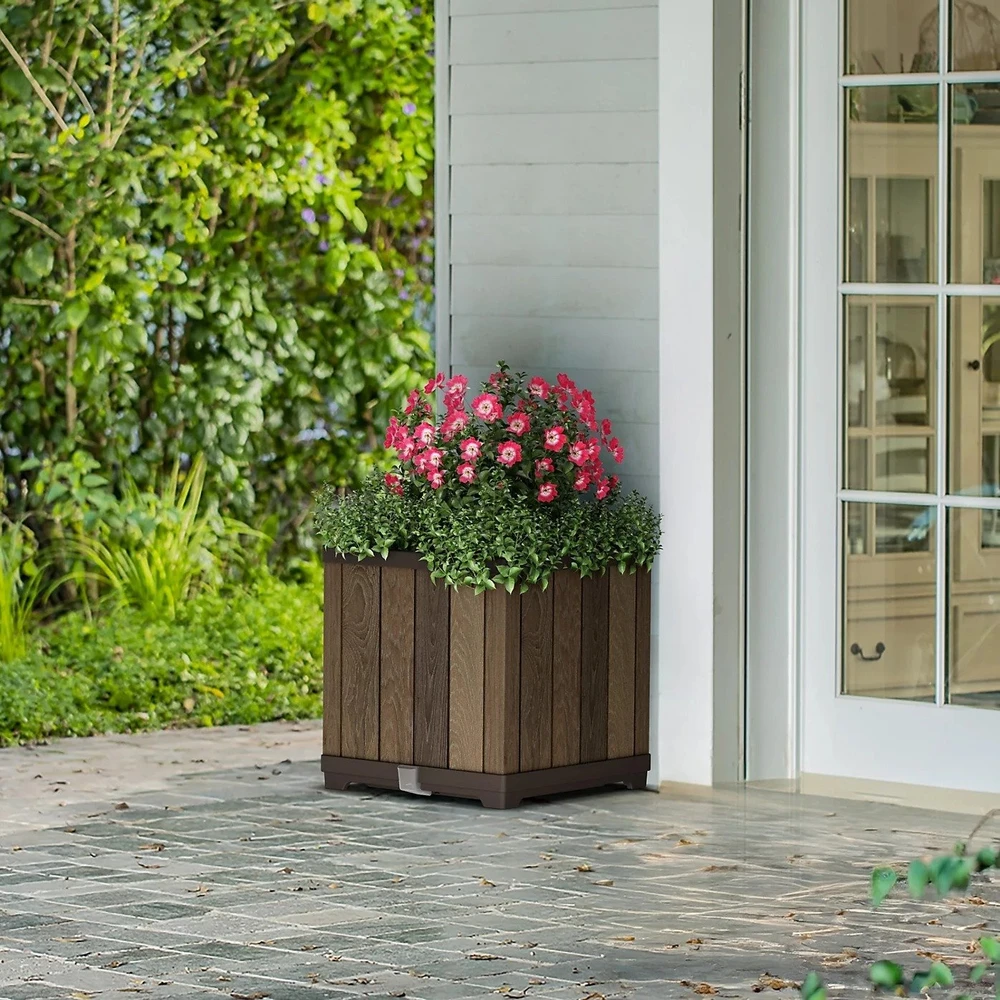KETER 261031 garden planter walnut