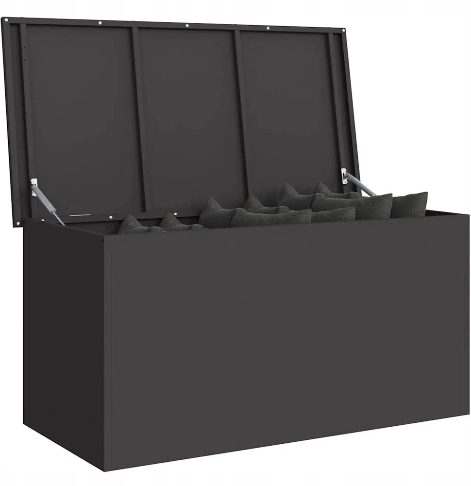 Sodo saugojimo pagalvių dėžė Galvanizuotas plienas 220 L Juoda
