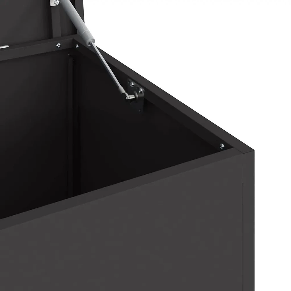 Sodo saugojimo pagalvių dėžė Galvanizuotas plienas 220 L Juoda