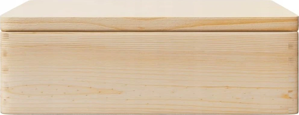 Medinė dėžutė su dangteliu/rankenomis, 40x30x13cm, pušis