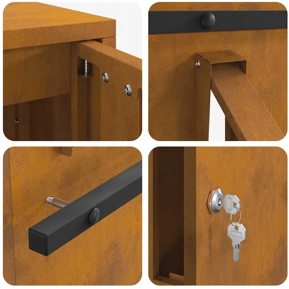 mailbox su saugykla su durimis Rūdijanti 30 x 20 x 55 cm