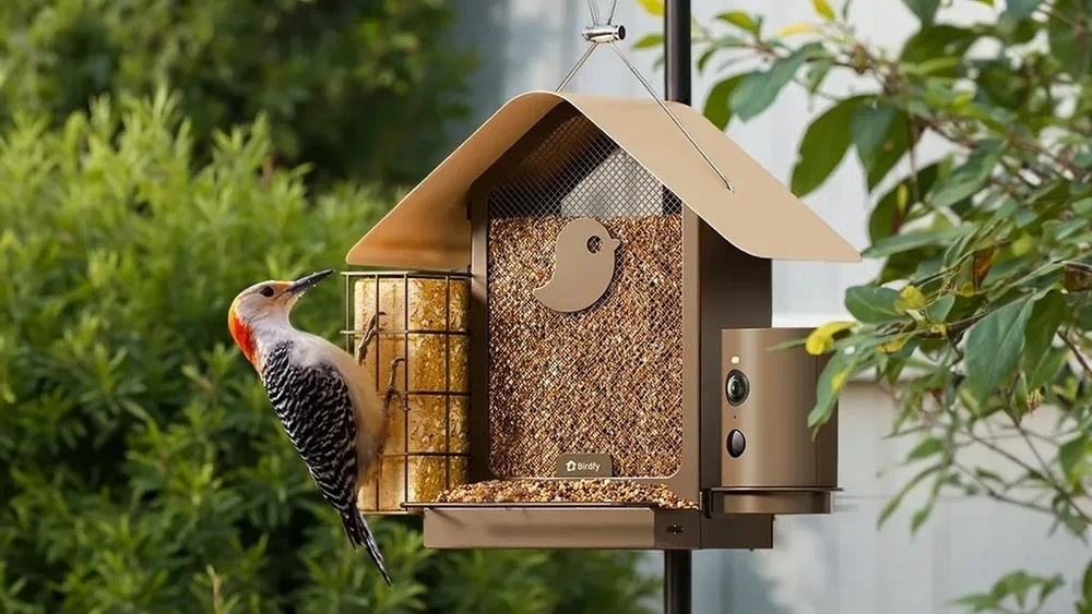 Skrzynkazdrewna „Birdfy Feeder Metal V“ – paukščių lesyklėlė su kamera