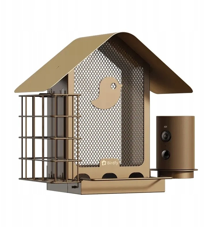 Skrzynkazdrewna „Birdfy Feeder Metal V“ – paukščių lesyklėlė su kamera