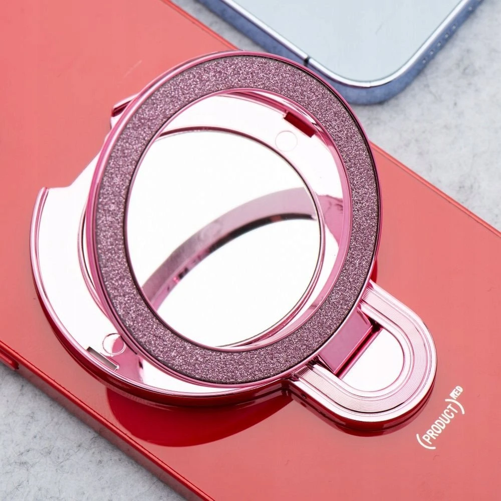Oem Telefono stovas CIRCLE MIRROR - priklijuojamas - rožinis