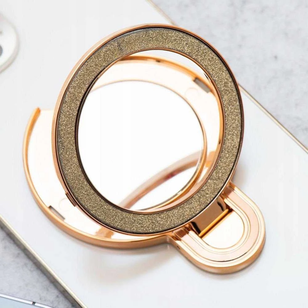 OEM telefono stovas CIRCLE MIRROR - priklijuojamas - auksinis