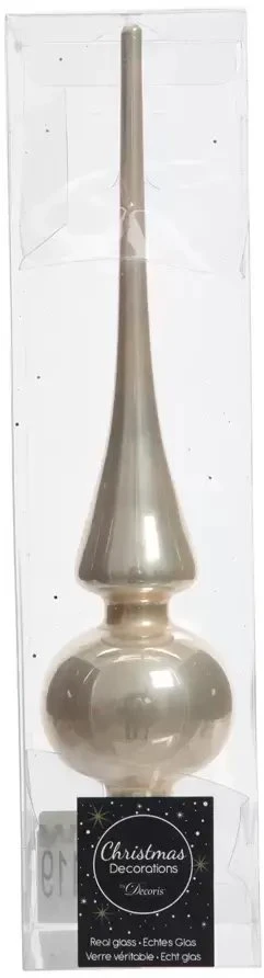 Skrzynkazdrewna Christmas medžio topper Decoris 113119. auksinis. glass