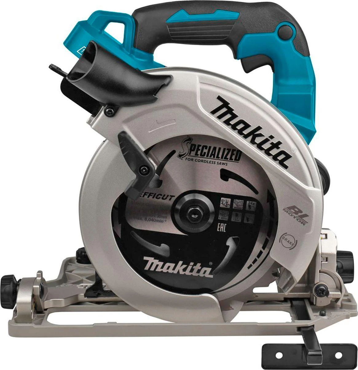 Makita DHS783ZU Akumuliatorinis diskinis pjūklas, 2x18V, 62,5 mm, ø190x30mm, AWS, Be akumuliatorių ir kroviklio!