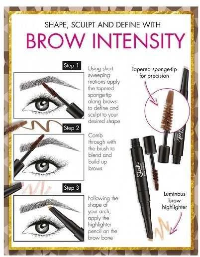 Sleek MakeUP Brow Intensity paryškinamasis pieštukas ir antakių gelis 3 ml