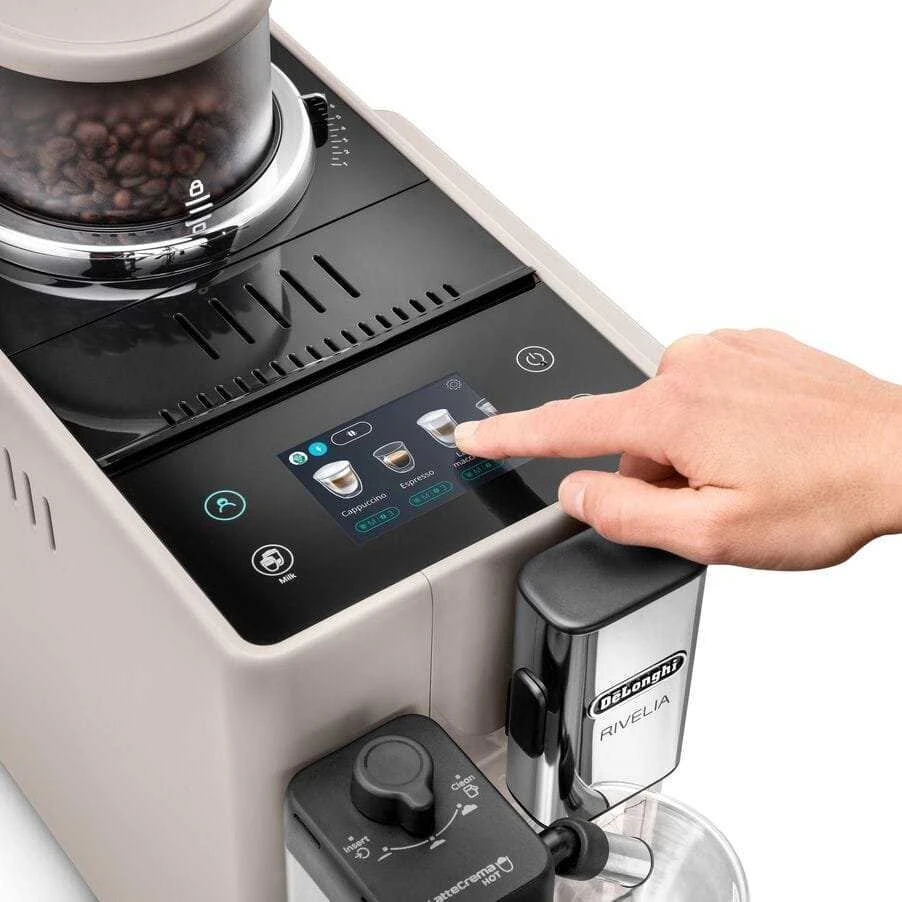Kavos aparatas Delonghi | | EXAM440.55.BG Rivelia | Slėgis 19 bar | Su pieno plakikliu | Automatinis | 1450 W | Sand rusvai gelsvas