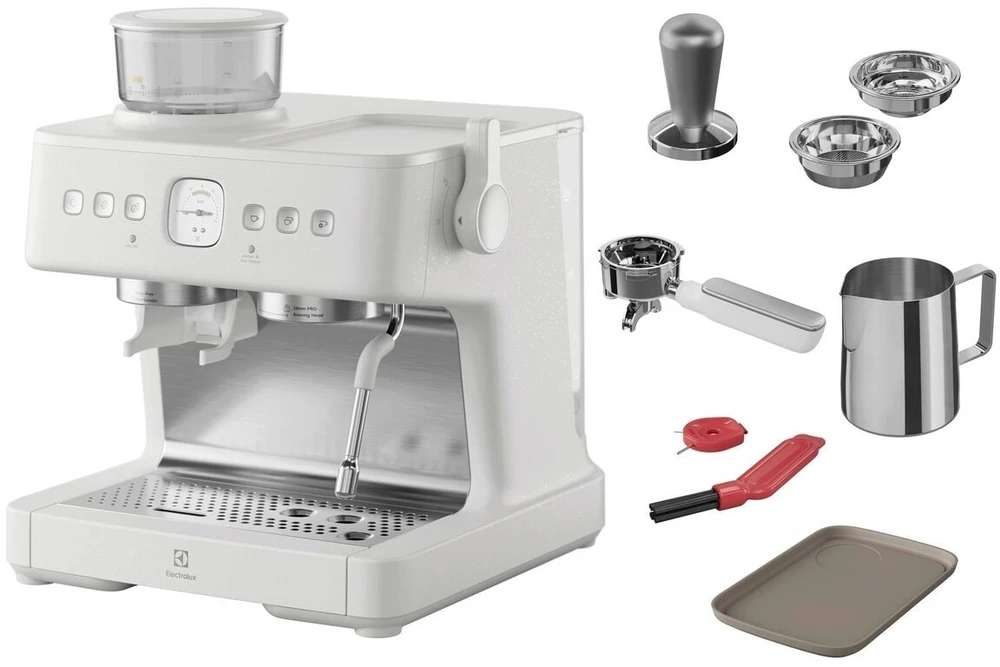 Electrolux 800 Series E8EC1-8SW Espresso kavos aparatas su malūnėliu - Baltas