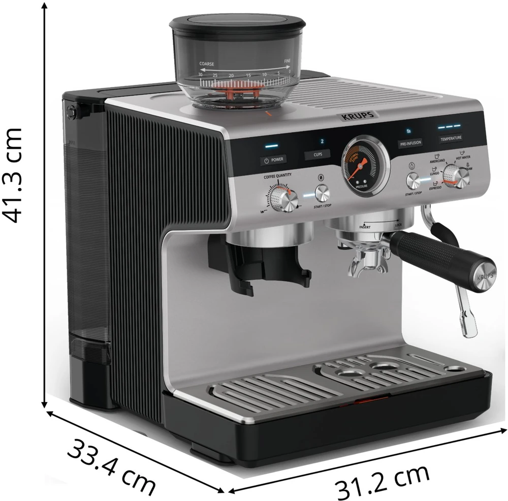 Krups Precision XP801T10 kavos aparatas Pusiau automatinis Espreso kavos aparatas 3 L