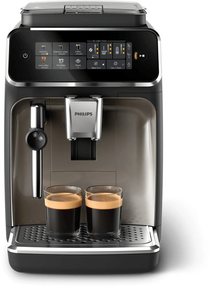 Kavos aparatas Philips Espresso | EP3326/90 Series 3300 | Slėgis 15 bar | Su pieno plakikliu | Pilnai Automatinis | Juodas Chrome | 1500 W